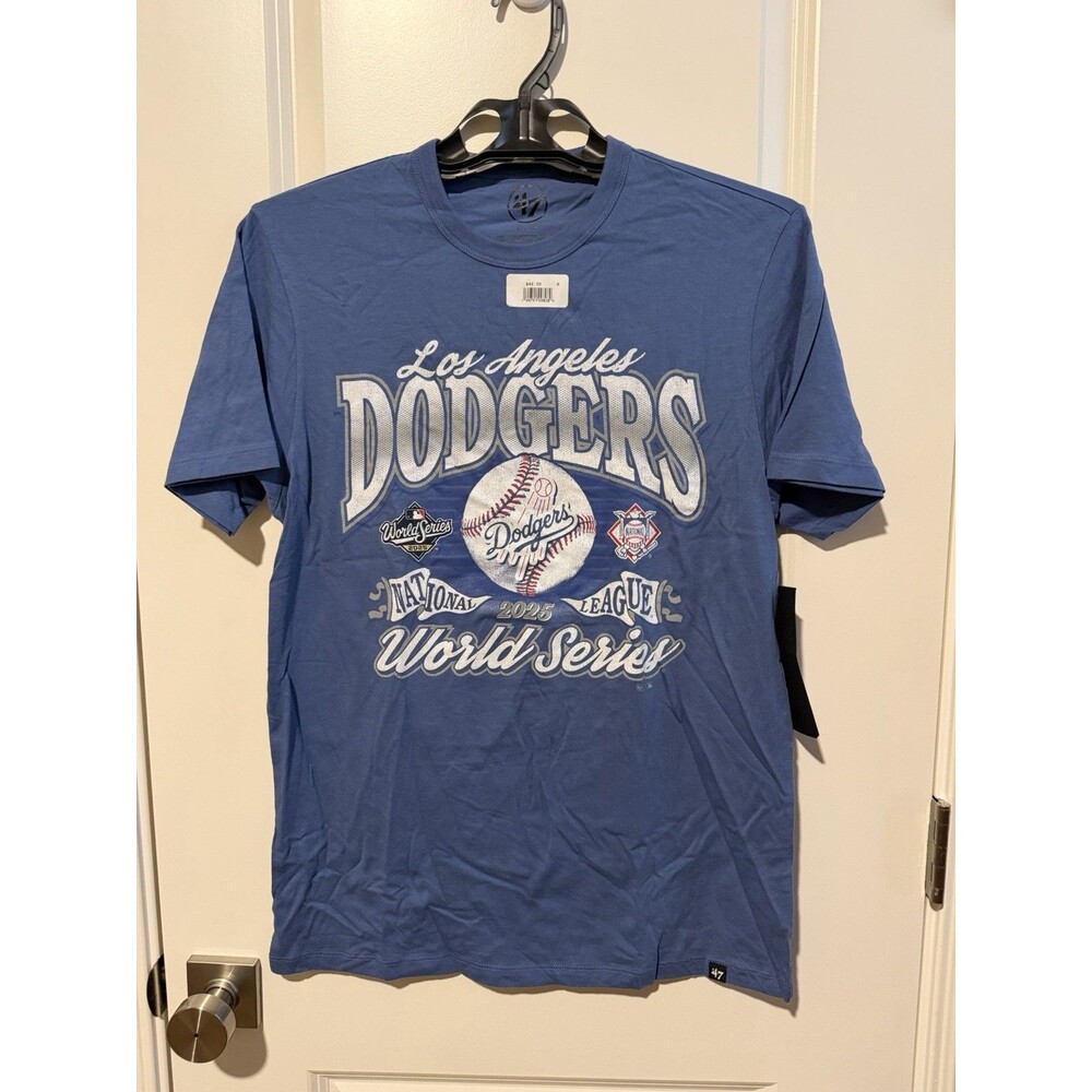 Los Angeles Dodgers 2025 World Series ’47 Brand T-Shirt Blue Men’s S NWT